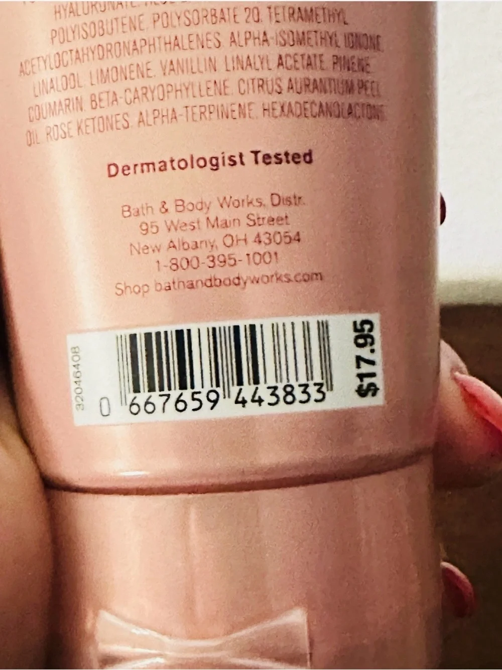 Bath & Body Works Forever Cherry Blossom Body Cream - Light Pink & Green Accents